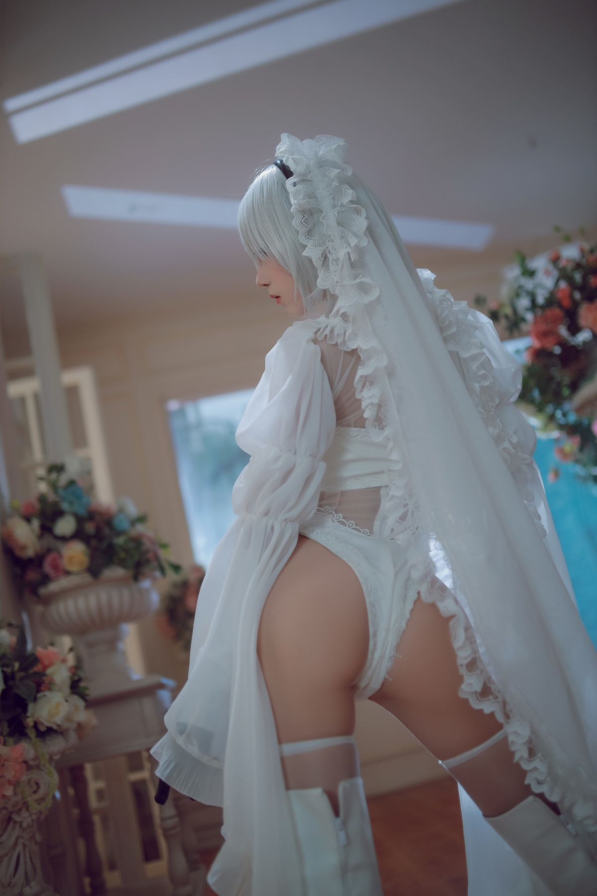 图片[4]-「cosplay」水淼aqua黑白花嫁2b-COS世界