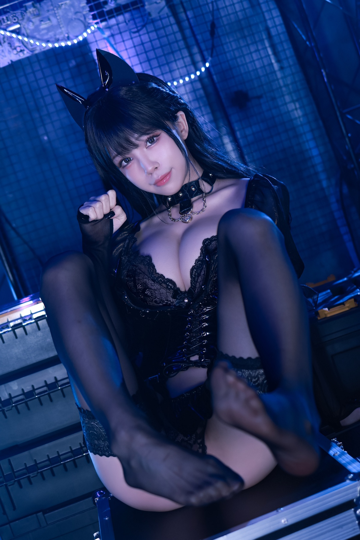 图片[4]-【cosplay二次元】水淼 NO.096 猫咪女郎-黑色猫猫-COS世界