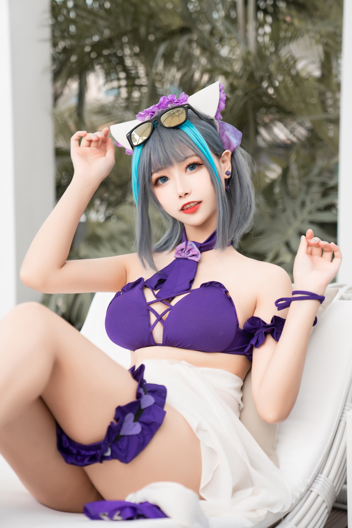 「微博红人」Momoko葵葵 – NO.17 柴郡水着-COS世界