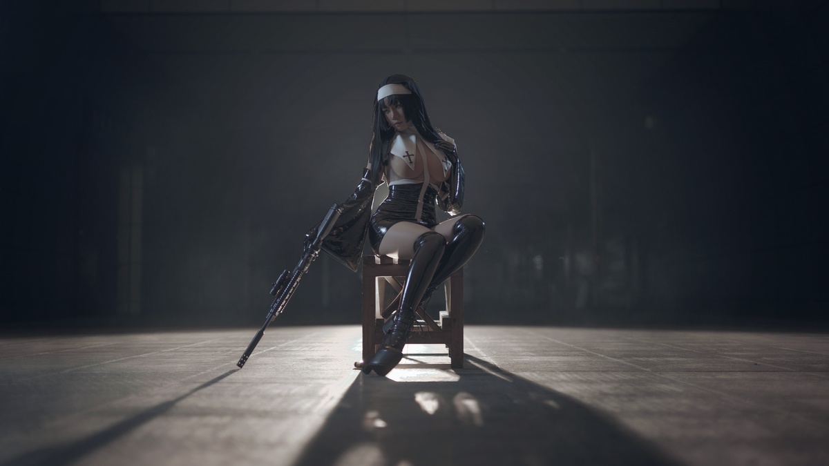图片[3]-微博Coser@uki雨季 – NO.03 修女黑胶衣-COS世界