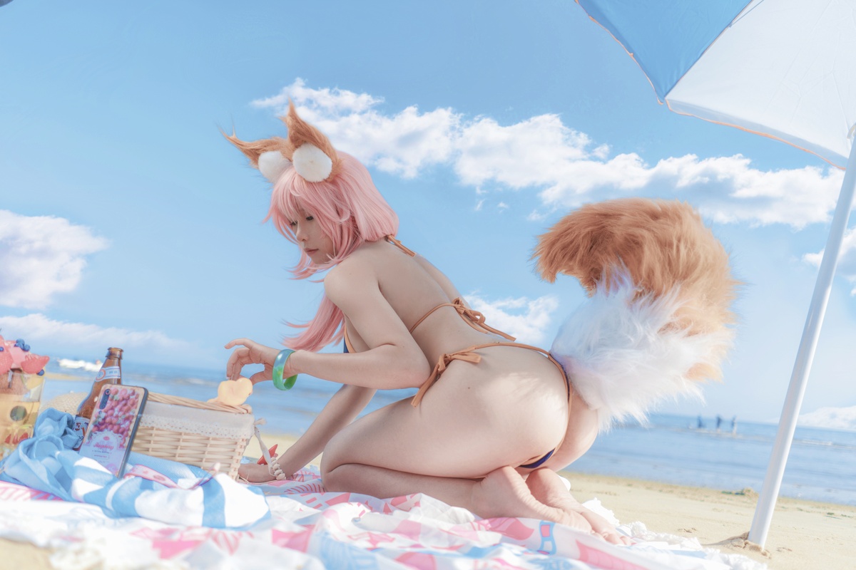 图片[4]-微博Coser@uki雨季 – NO.04 玉藻前海边泳装-COS世界