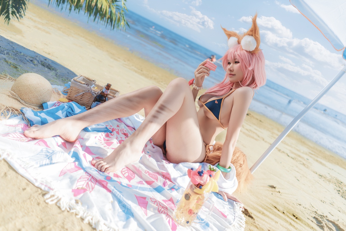 图片[5]-微博Coser@uki雨季 – NO.04 玉藻前海边泳装-COS世界